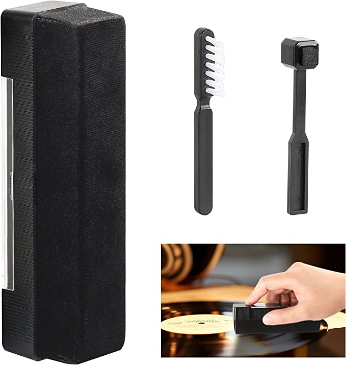 Carbon Fiber Velvet Anti Static Brush Cleaner for  Vinyl Records.
